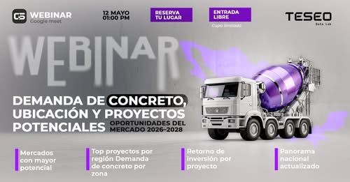 Demanda de concreto, ubicación y proyectos potenciales 2026-2028