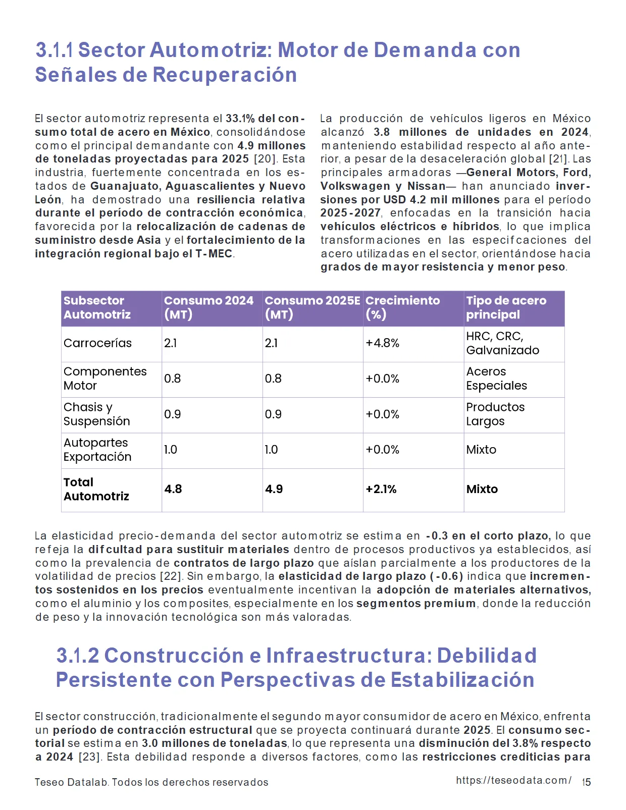 Análisis del Mercado del Acero en México 2025 — Proyecciones de Precios — página 15